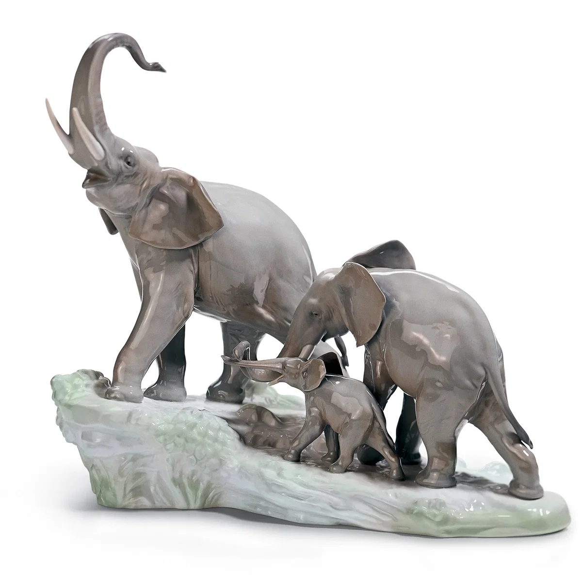 Elephants Walking Figurine by Lladro — Porcelain Figurine