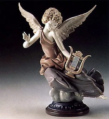 Carefree Angel with Lyre by Lladro — Porcelain Figurine