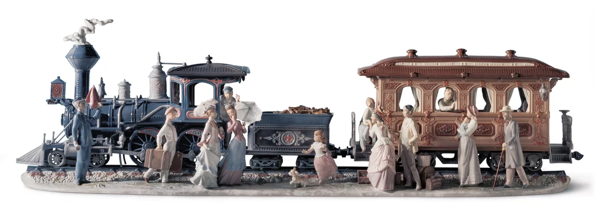 A Grand Adventure Train by Lladro — Porcelain Figurine
