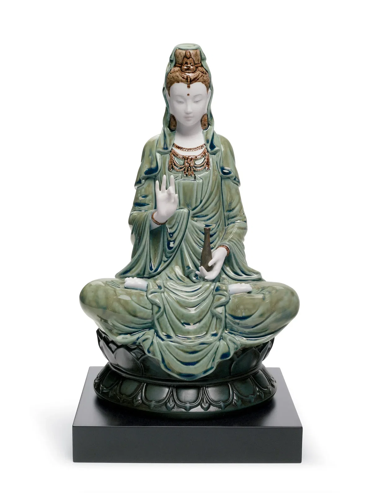 Kwan Yin Figurine Green by Lladro — Porcelain Figurine