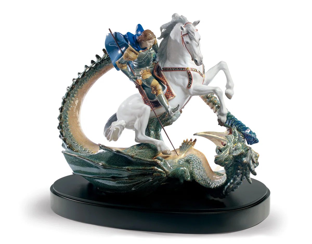 Saint George and The Dragon by Lladro — Porcelain Figurine