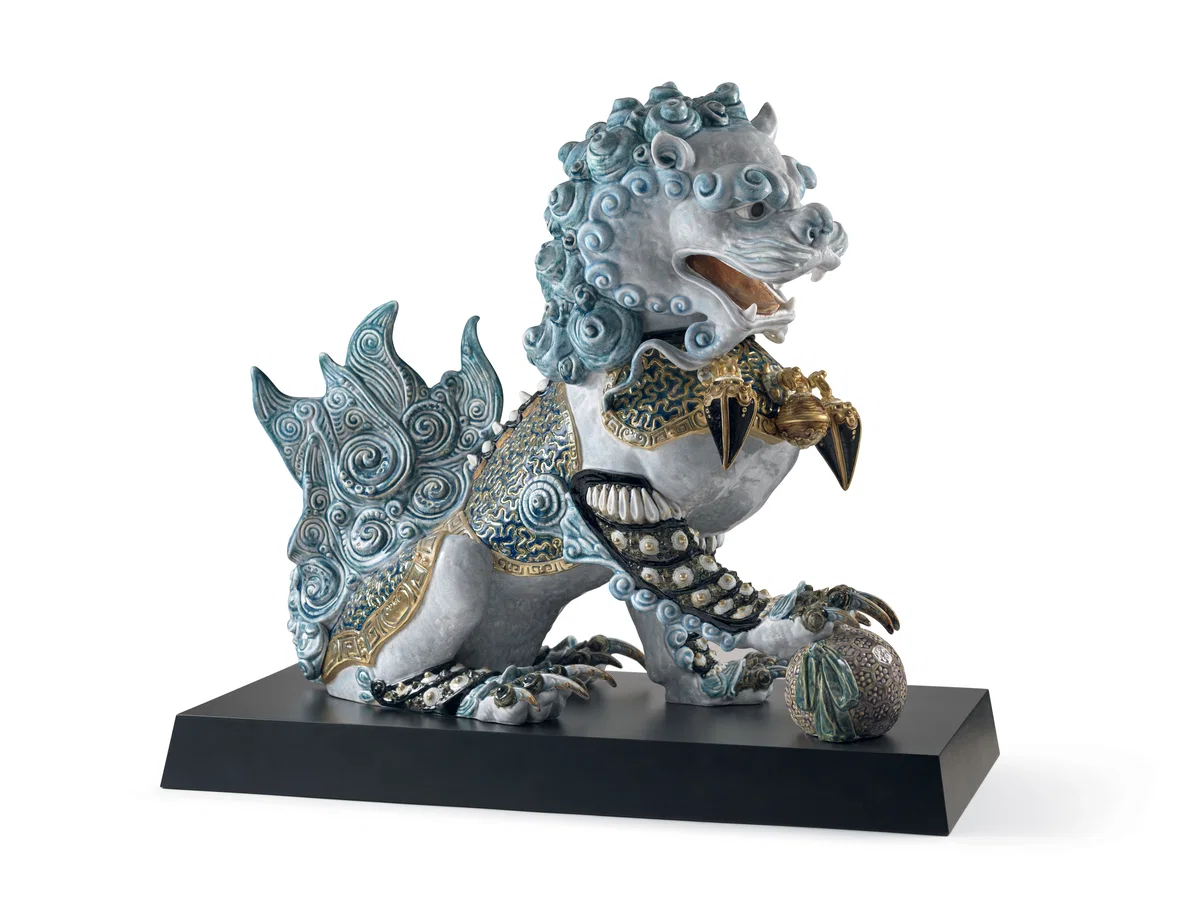Guardian Lion - Blue by Lladro — Porcelain Figurine