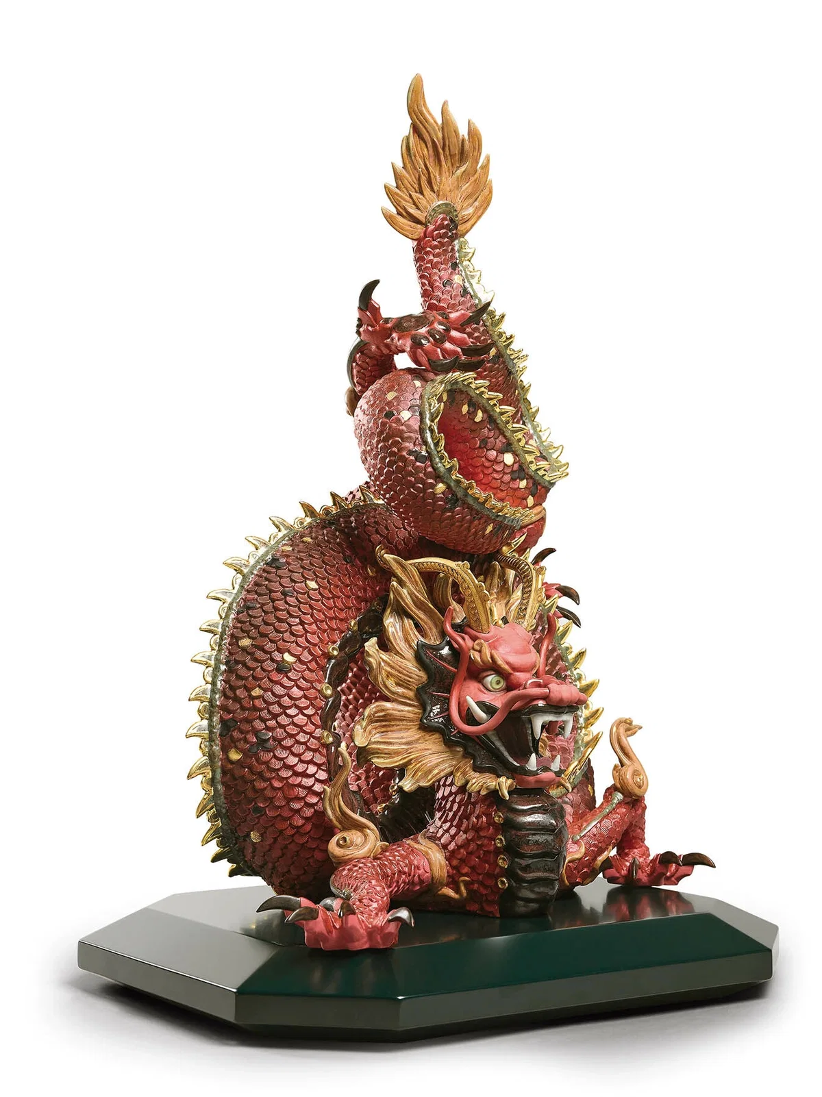 Protective Dragon - Golden Luster and Red by Lladro — Porcelain Figurine