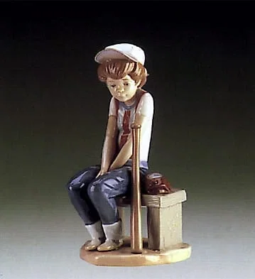 Little Leaguer on Bench by Lladro — Porcelain Figurine