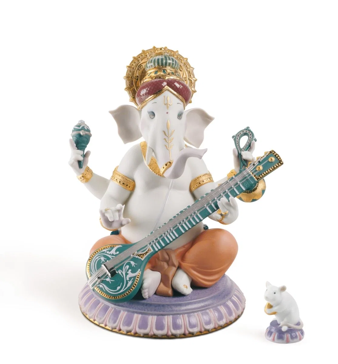 Veena Ganesha by Lladro — Porcelain Figurine