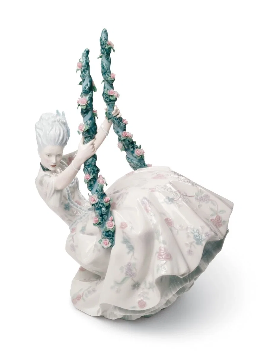 Rococo Lady on Swing by Lladro — Porcelain Figurine