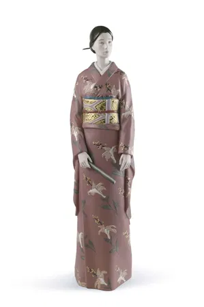 LLADRO 和装 着物 女性 陶器製 箱有り Enigmatic beauty