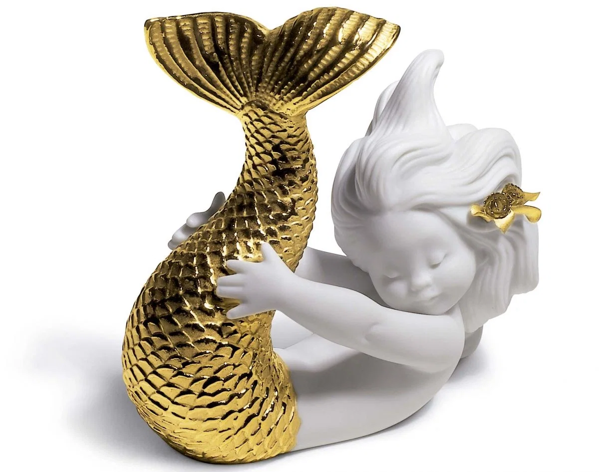 PLAYING AT SEA (GOLDEN RE-DECO) by Lladro — Porcelain Figurine
