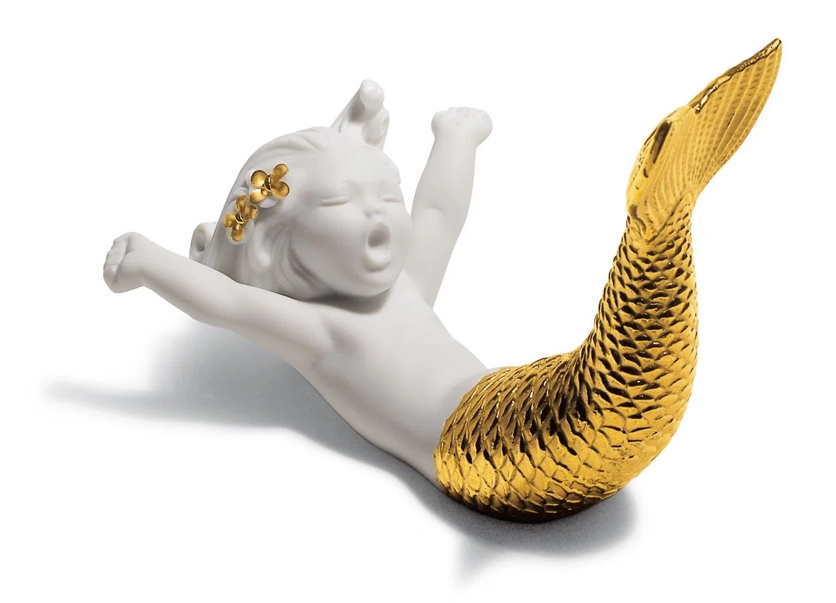 WAKING UP AT SEA (GOLDEN RE-DECO) by Lladro — Porcelain Figurine