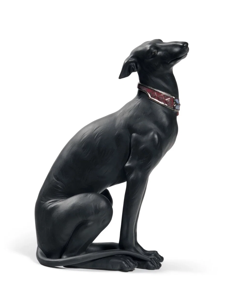 Attentive Greyhound (Black) by Lladro