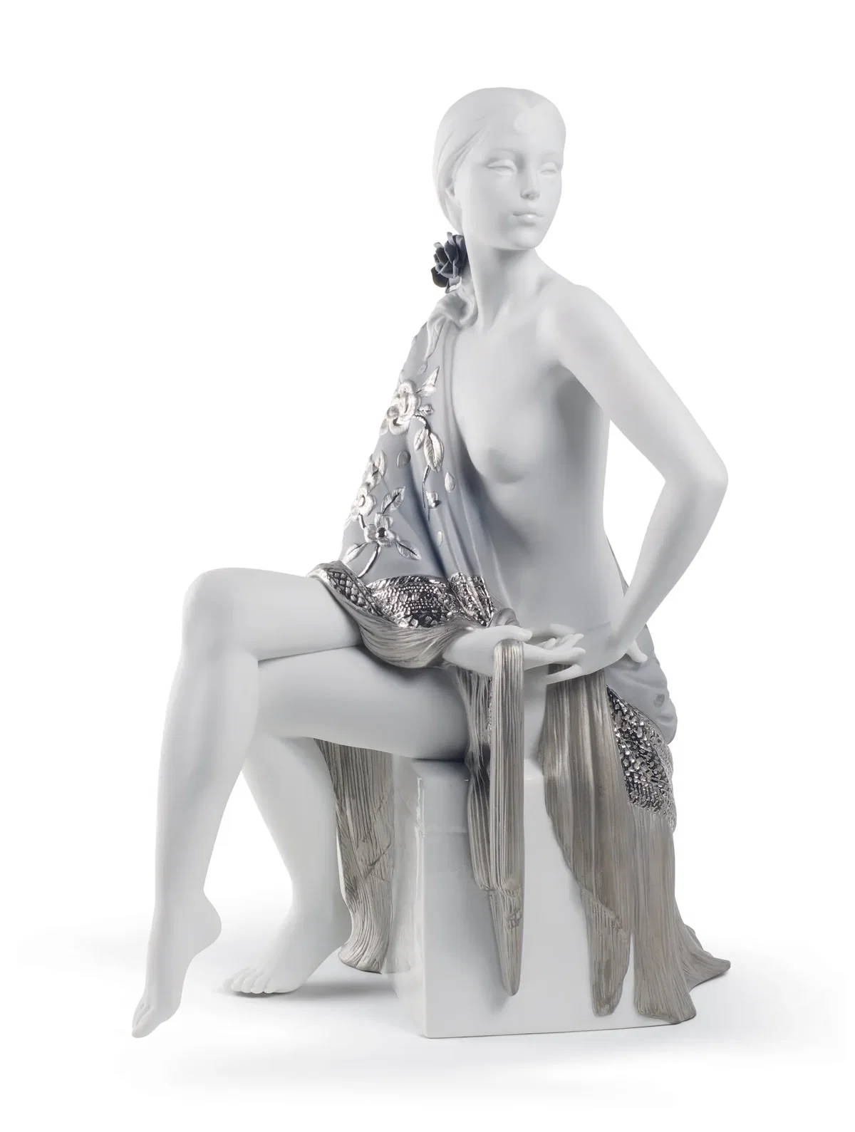 NUDE WITH SHAWL (RE-DECO) by Lladro — Porcelain Figurine