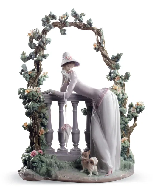 In The Balustrade Woman Sculpture by Lladro