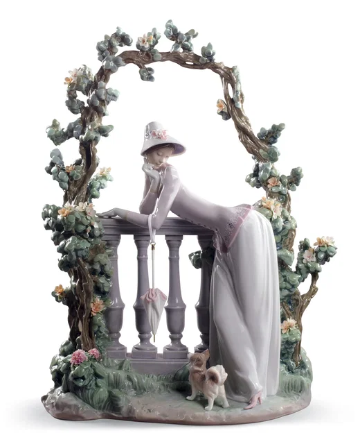 In The Balustrade Woman Sculpture by Lladro