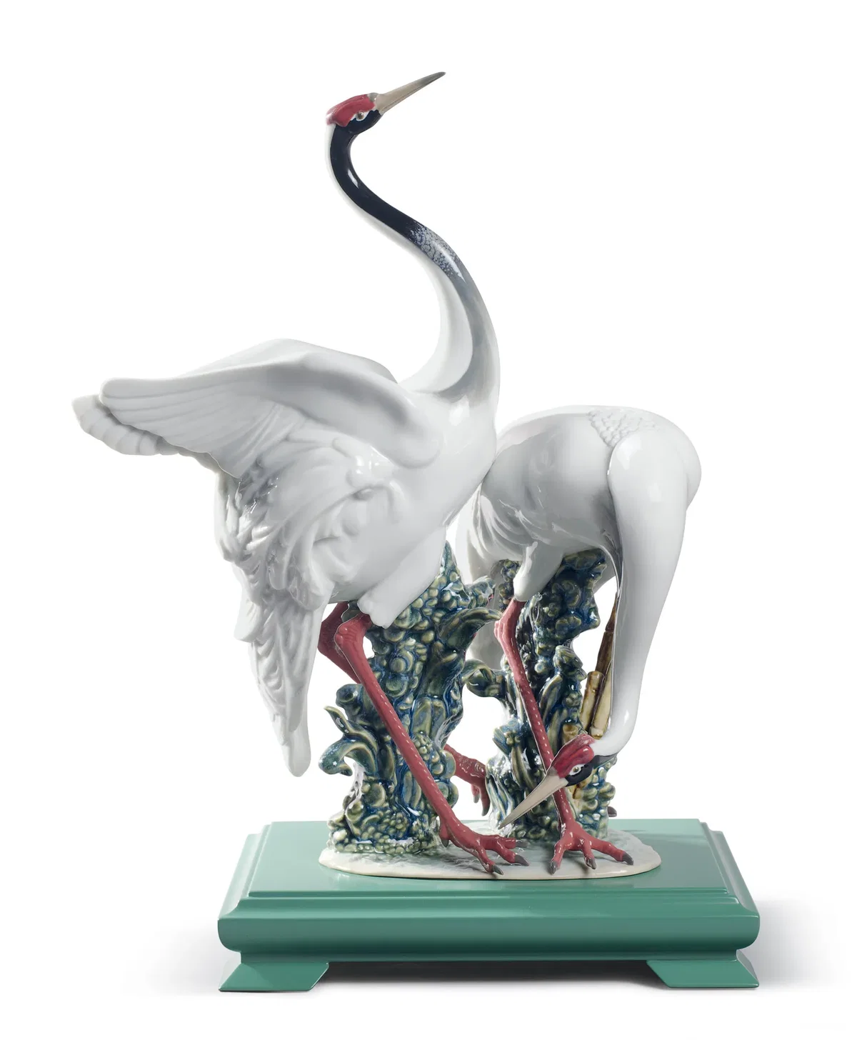 A Pair of Cranes Sculpture by Lladro — Porcelain Figurine