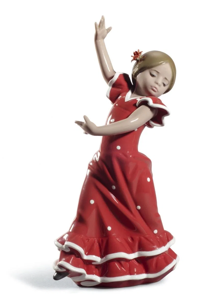 Lolita Flamenco Dancer Girl Red by Lladro — Porcelain Figurine