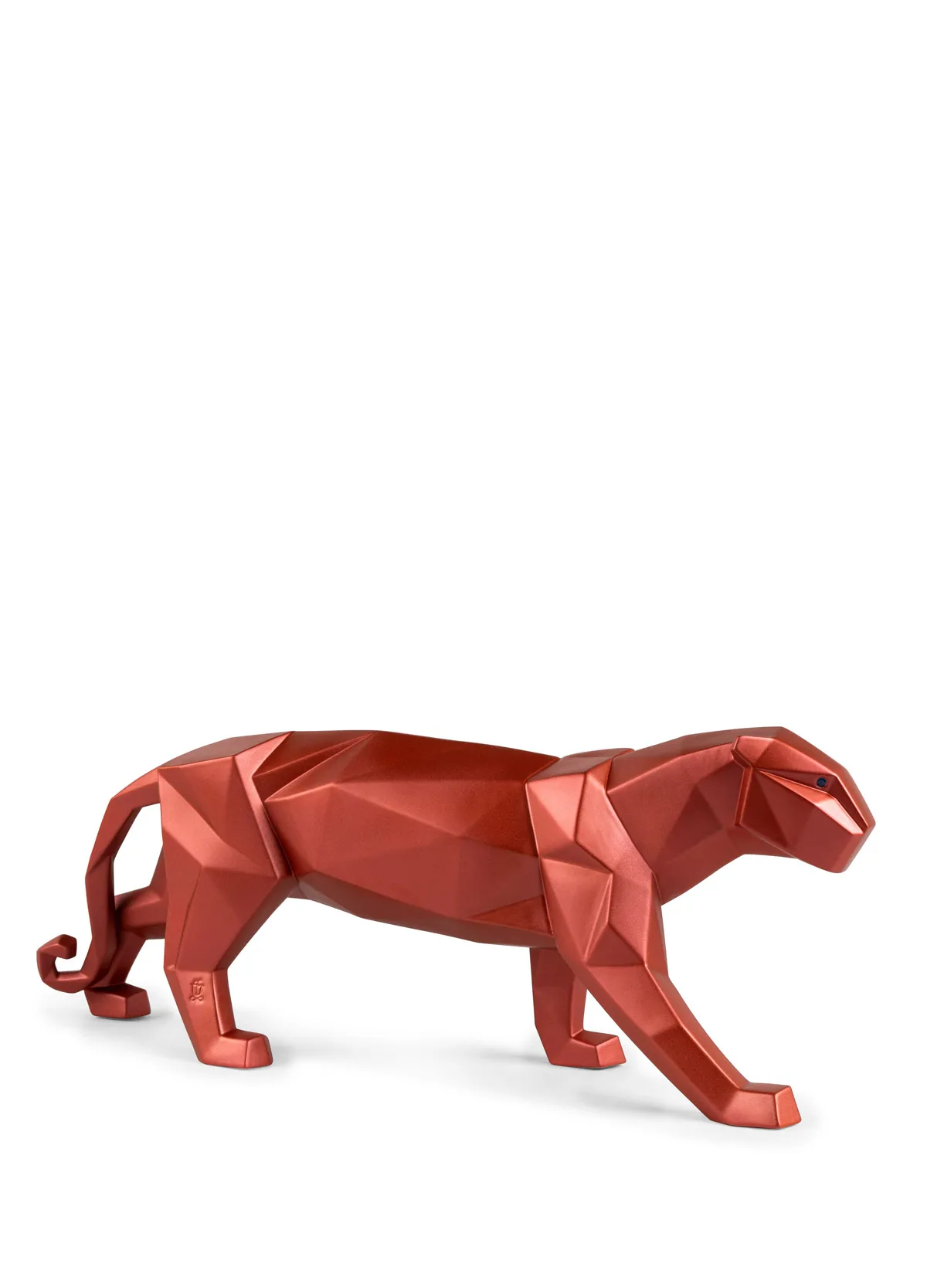 Panther Sculpture. Metallic red by Lladro — Porcelain Figurine