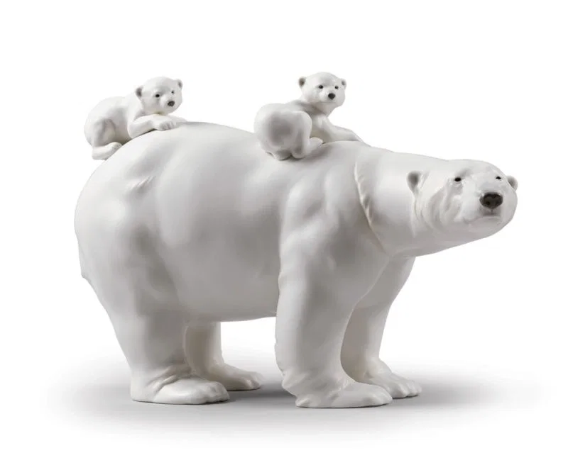 Mummy Bear and Babies by Lladro — Porcelain Figurine