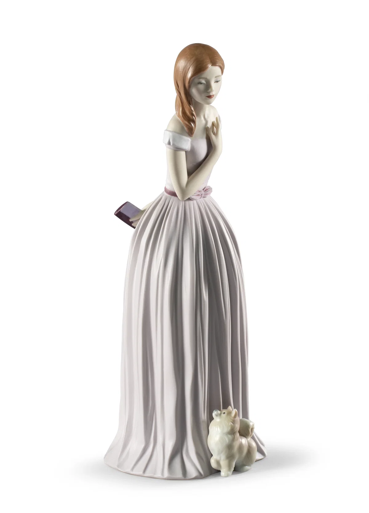 I'll Walk You to the Party Woman with Dog by Lladro — Porcelain Figurine