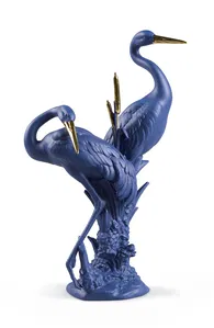 Lladro - Courting Cranes Blue-Gold