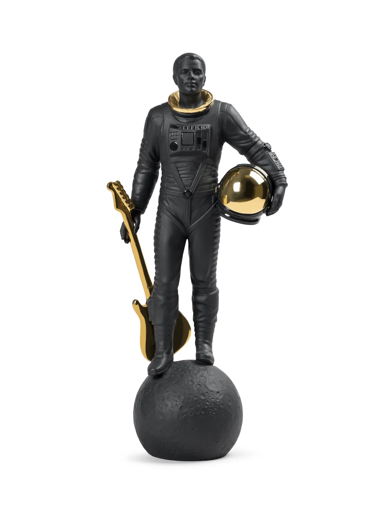 Walking on the Moon Figurine. Black And Gold by Lladro — Porcelain Figurine