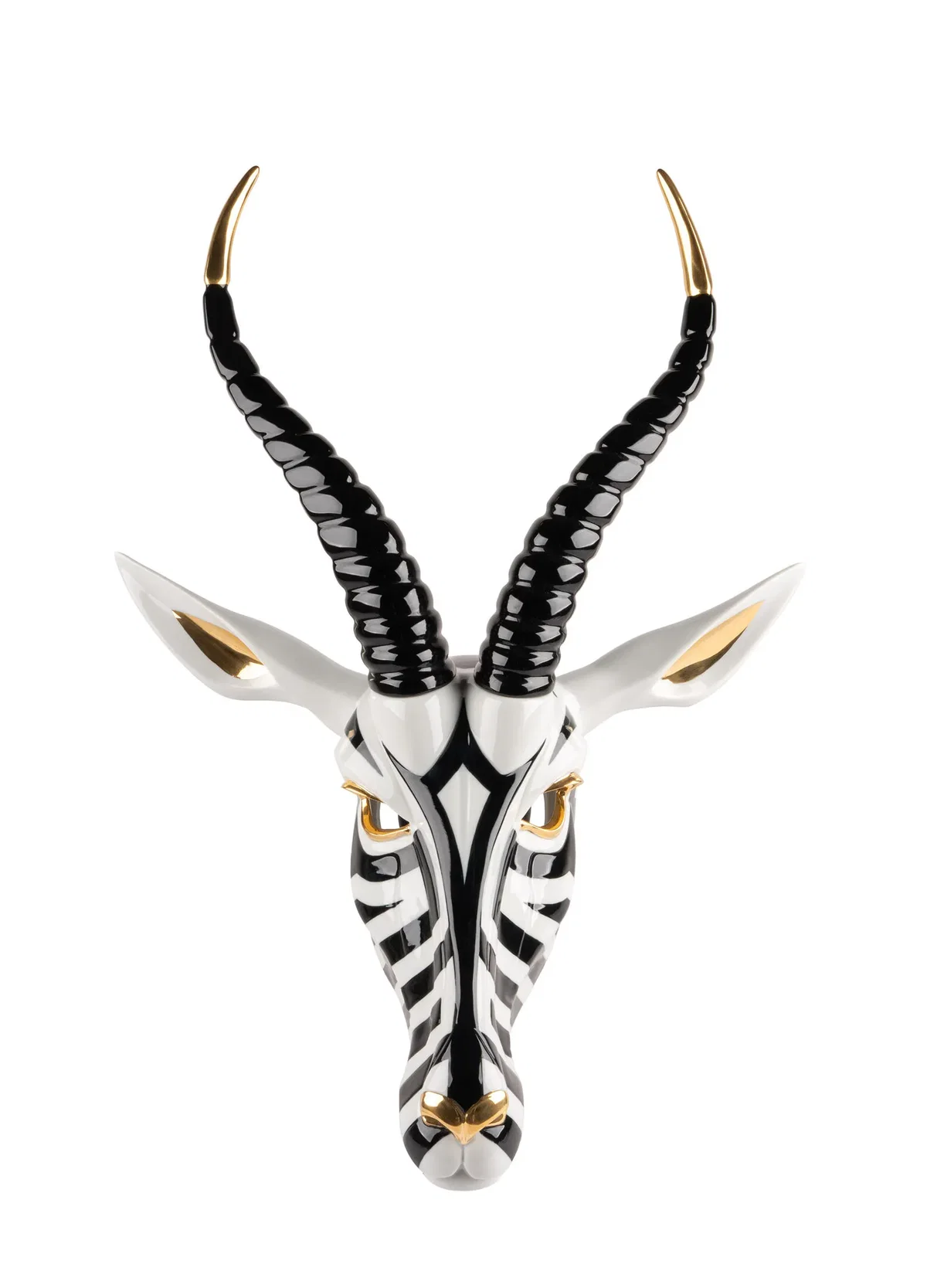 Antelope mask. Black and gold by Lladro — Porcelain Figurine