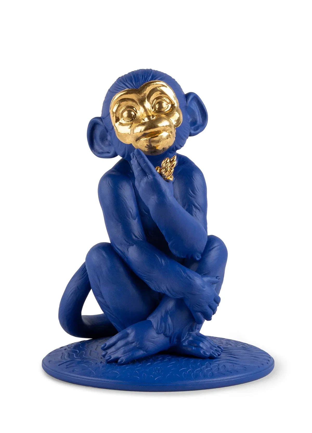 Little monkey Sculpture. Blue-gold. Limited Edition by Lladro — Porcelain Figurine