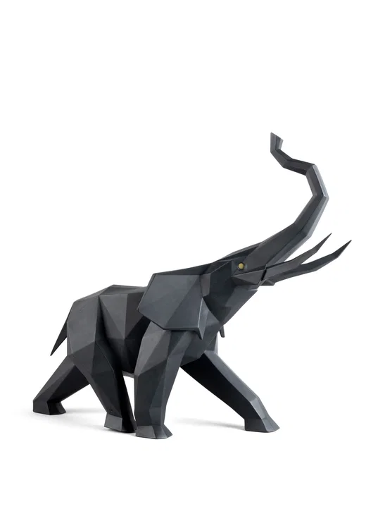 Elephant Sculpture. Black matte by Lladro