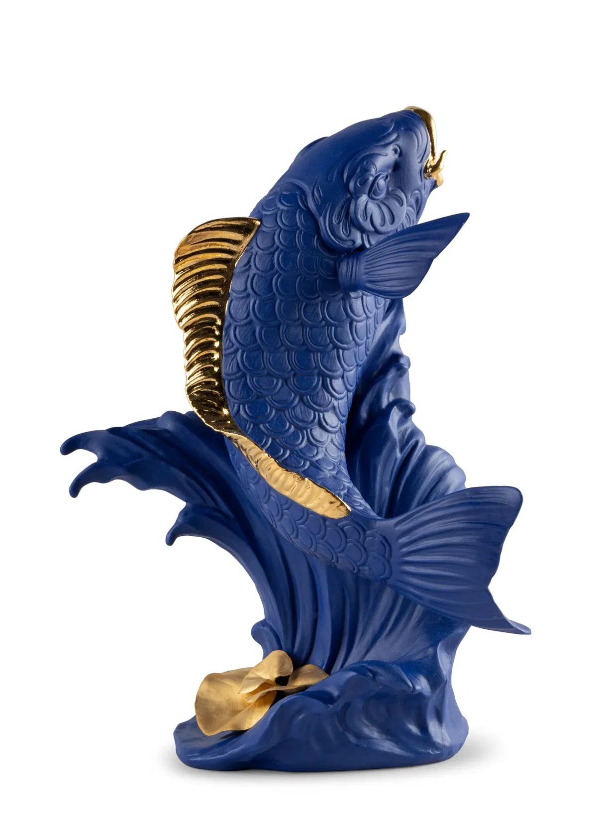 Koi Sculpture. Blue-Gold. Limited Edition by Lladro