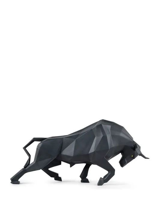 Bull Sculpture. Black matte by Lladro