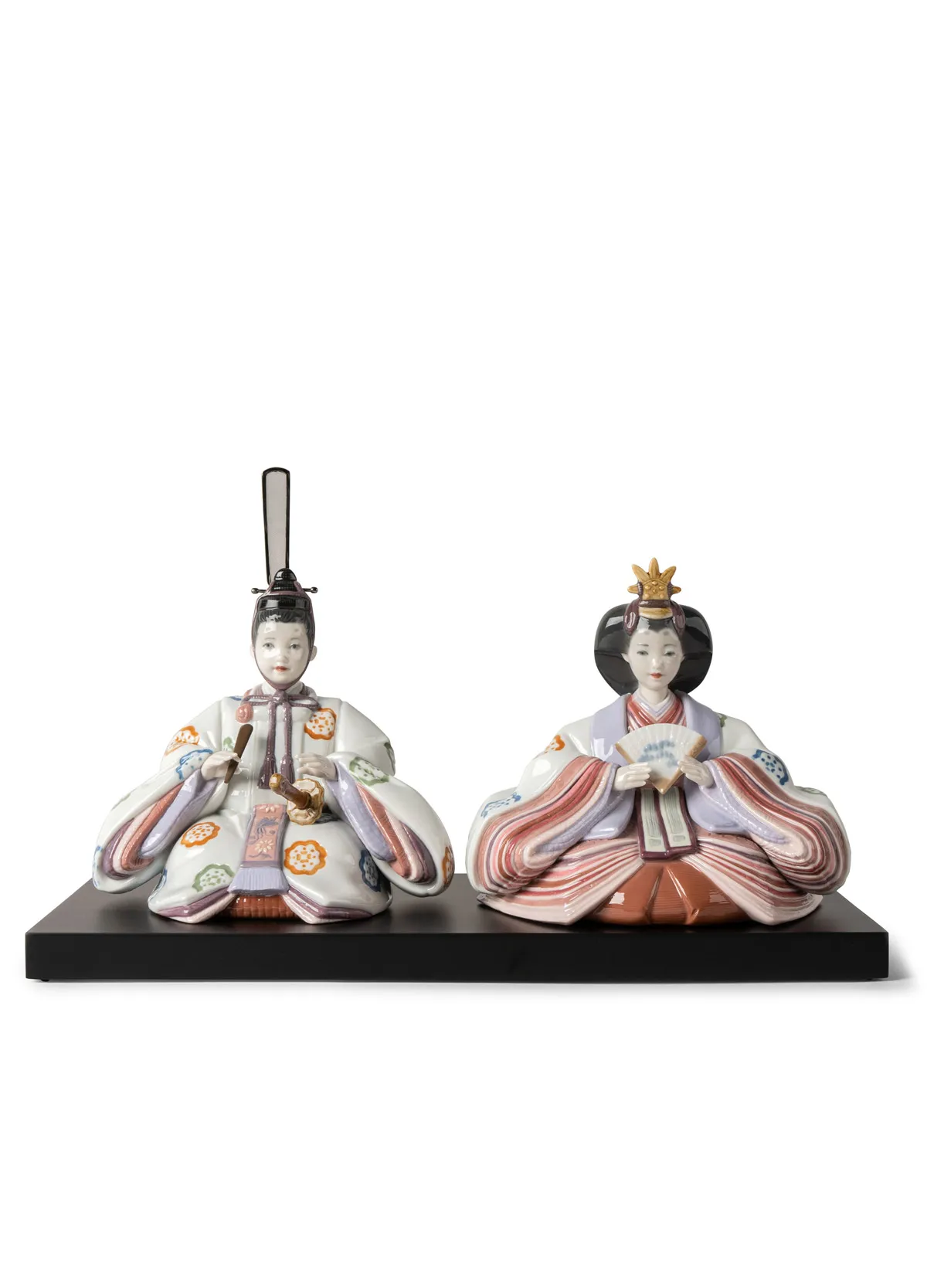 Hina Dolls (floral engraving) Sculpture. Limited Edition by Lladro — Porcelain Figurine