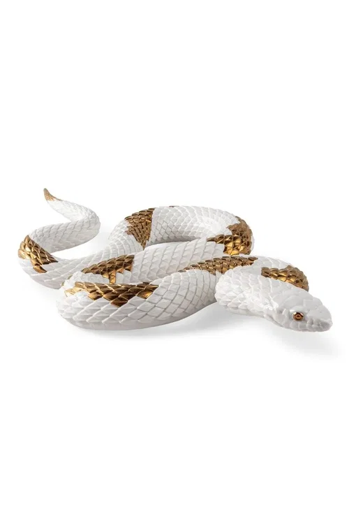 Snake Sculpture. White - copper by Lladro