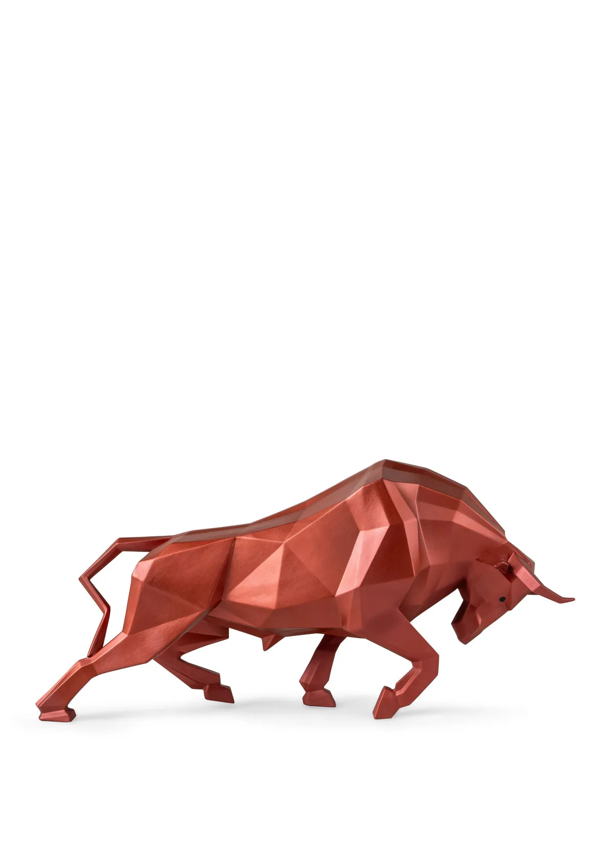 Bull Sculpture. Metallic red by Lladro — Porcelain Figurine