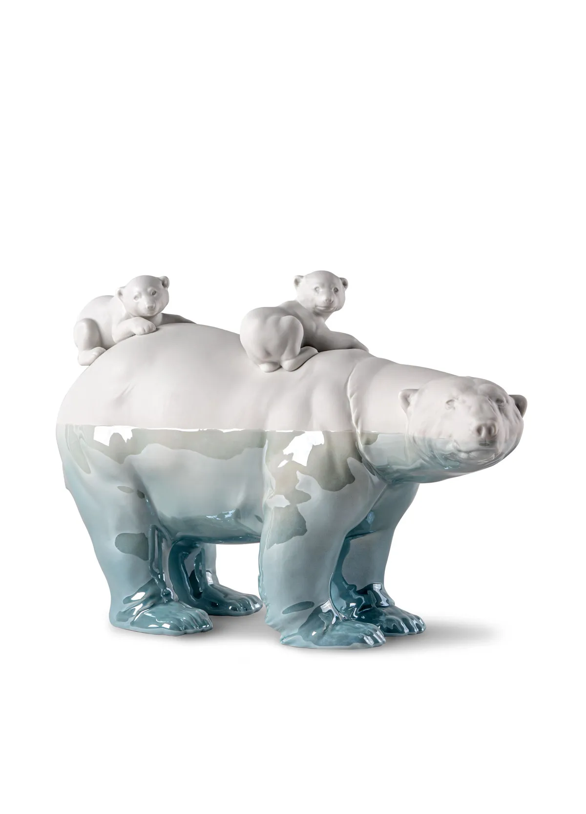Mummy bear and babies - Underwater Sculpture by Lladro — Porcelain Figurine