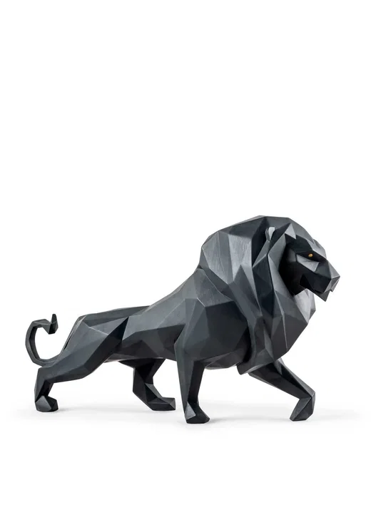 Lion Sculpture. Matte black by Lladro
