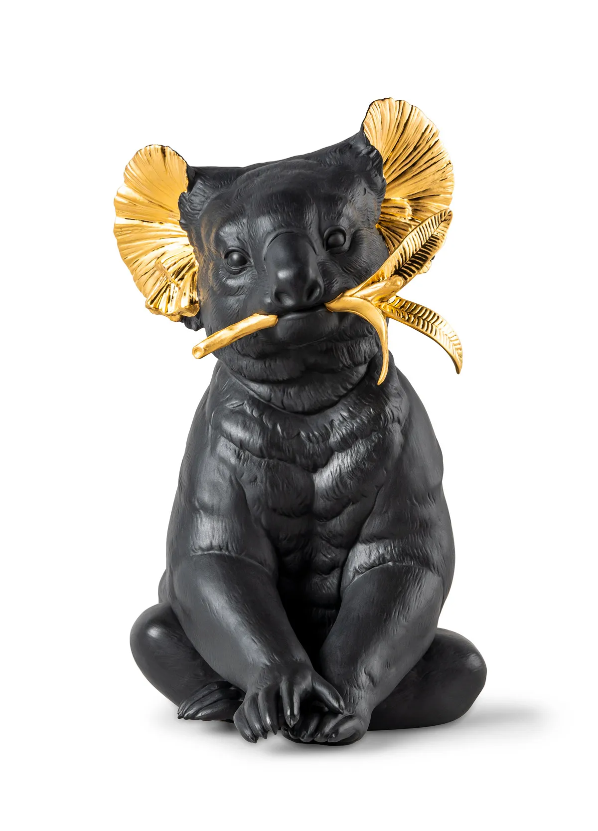 Koala Sculpture. Black-gold. Limited Edition by Lladro — Porcelain Figurine