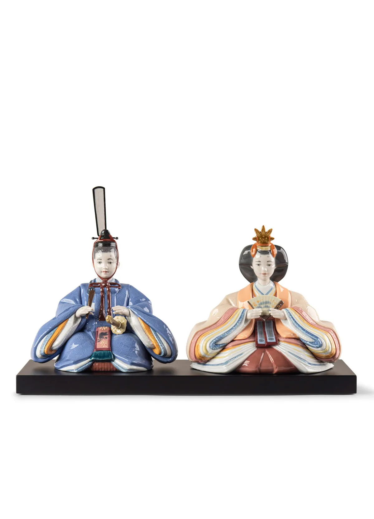 Hina Dolls Sculpture. Blue-salmon. Limited Edition by Lladro — Porcelain Figurine