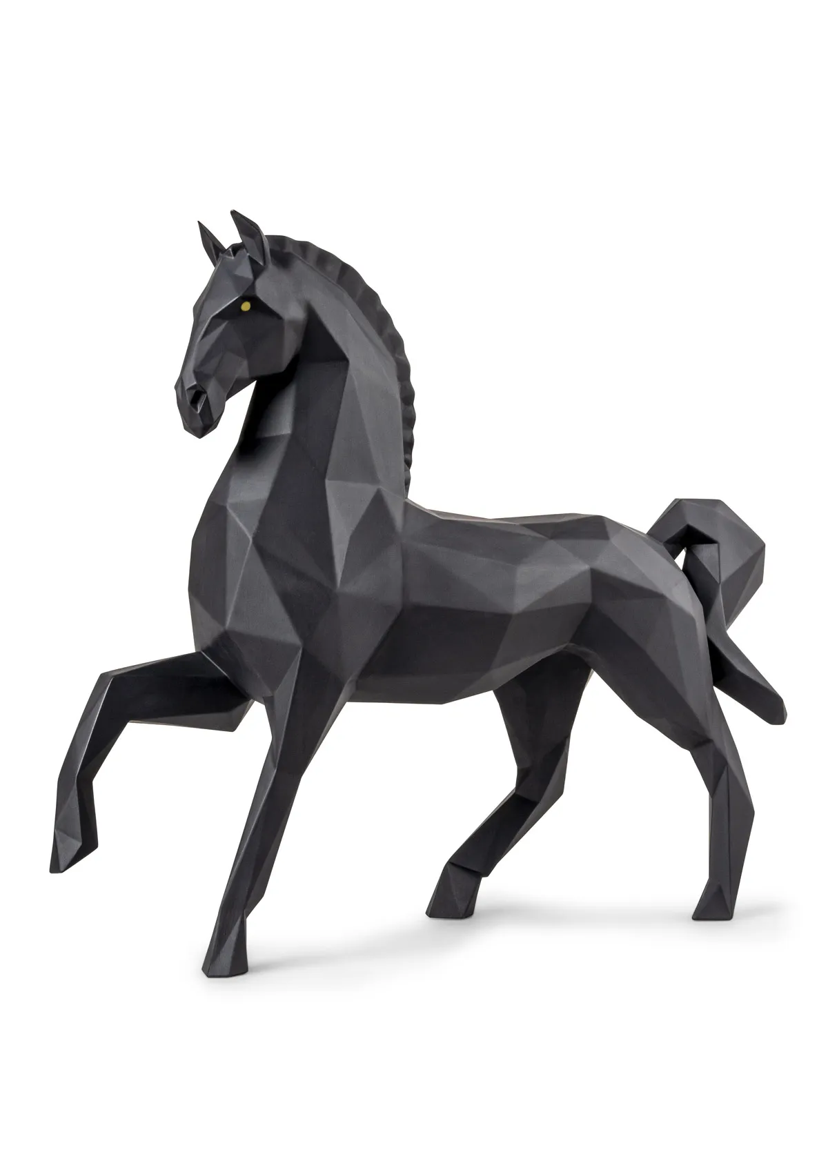 Horse Sculpture. Matte black by Lladro — Porcelain Figurine