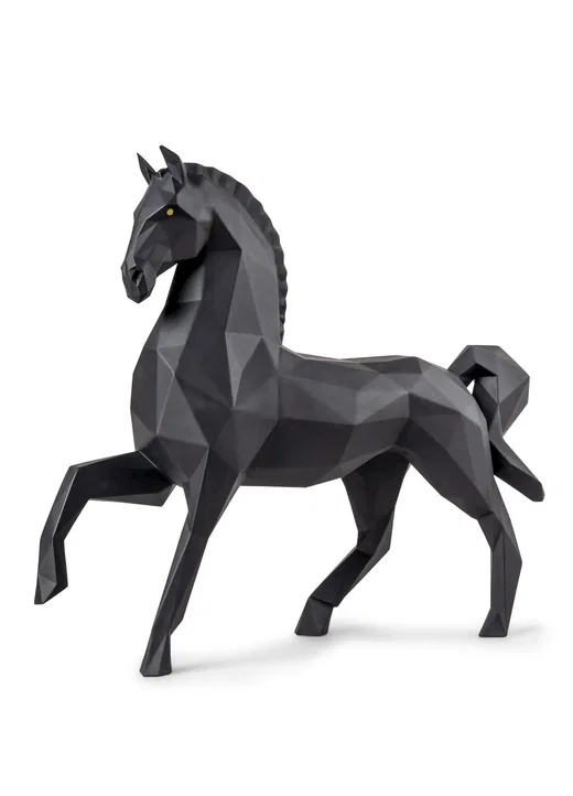 Horse Sculpture. Matte black by Lladro