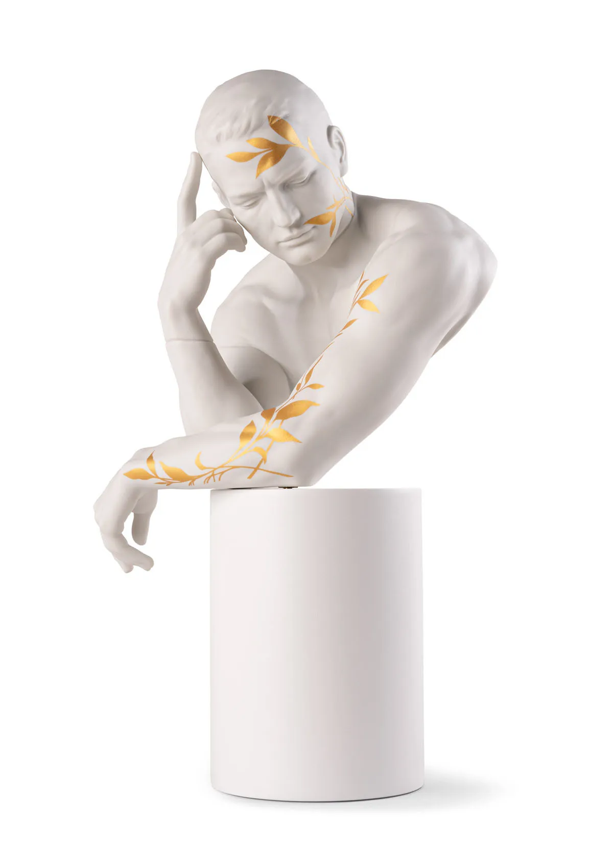 Reflections of Nature - Him Sculpture. White-gold by Lladro — Porcelain Figurine