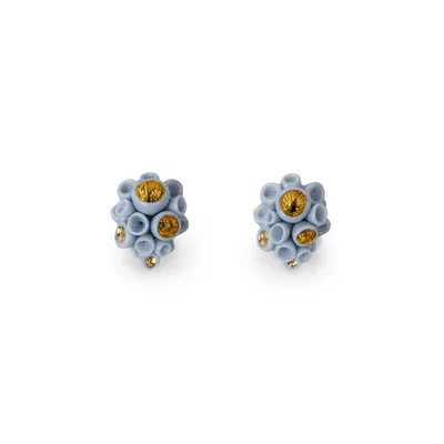Lladro Jewelry - Golden Blue Reef Stud Earrings