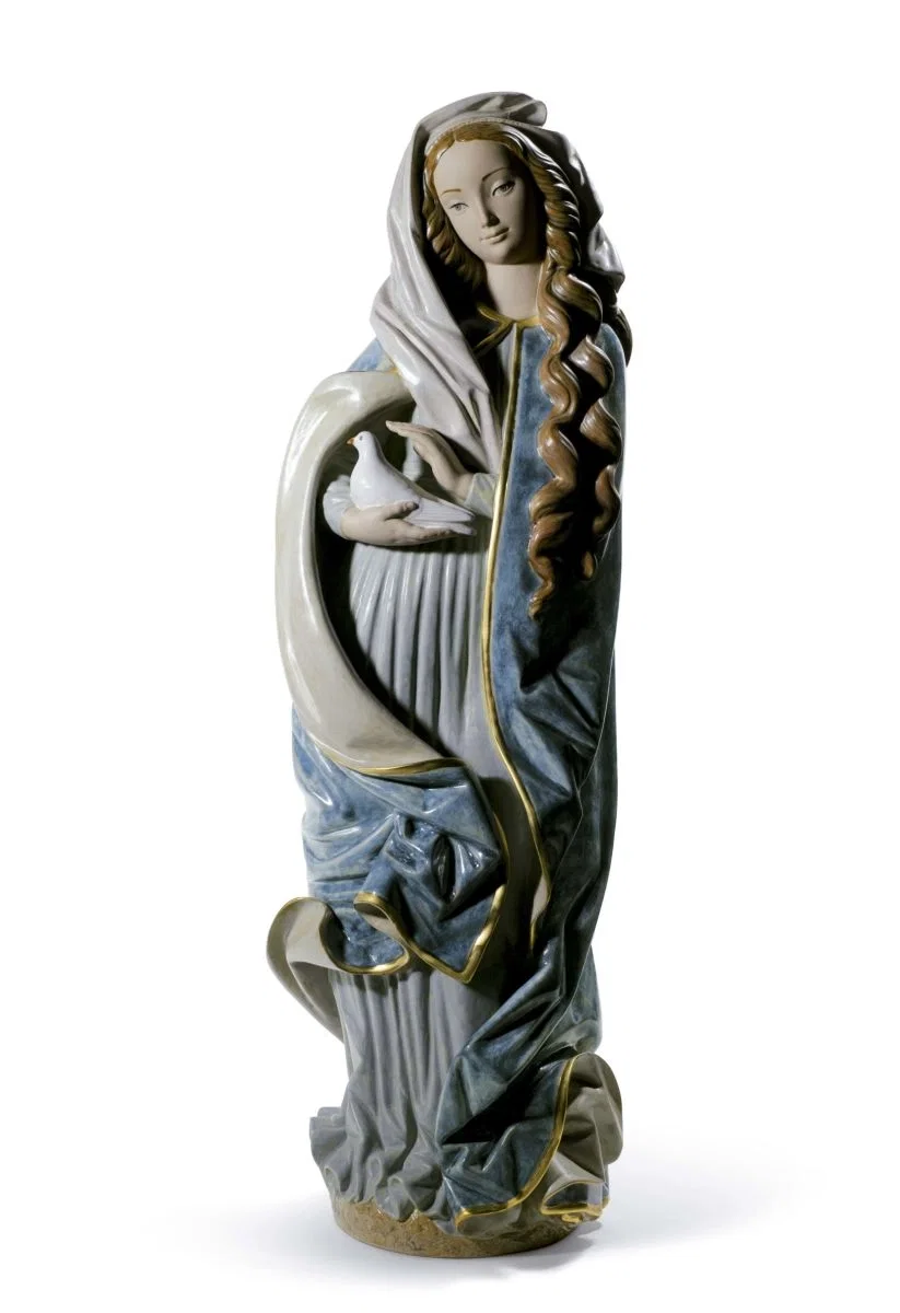 Madonna With Dove Blue Golden by Lladro — Porcelain Figurine