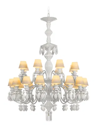 Lladro Lighting - Belle de Nuit 24 Lights Chandelier White