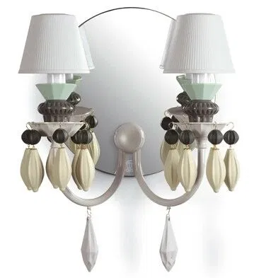 Lladro Lighting - Belle de Nuit 2 Lights Wall Sconce Black