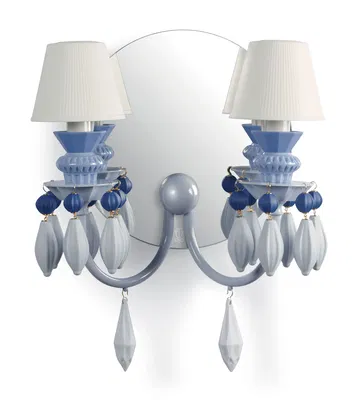 Lladro Lighting - Belle de Nuit 2 Lights Wall Sconce Blue
