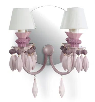 Lladro Lighting - Belle de Nuit 2 Lights Wall Sconce Pink