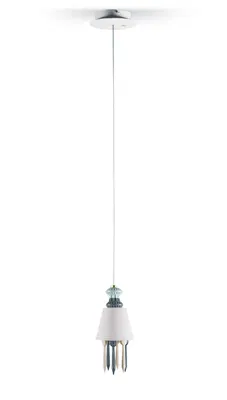 Lladro Lighting - Belle de Nuit Ceiling Lamp with Lithophane Black