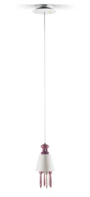 Lladro Lighting - Belle de Nuit Ceiling Lamp with Lithophane Pink