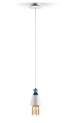 Lladro Lighting - Belle de Nuit Ceiling Lamp with Lithophane and Tears Multicolor