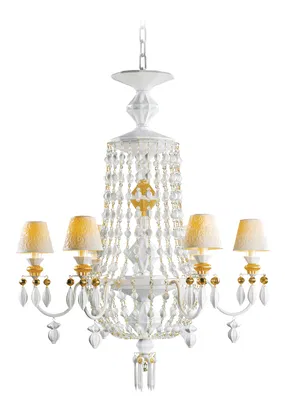 Lladro Lighting - Winter Palace 6 Lights Chandelier Golden Luster