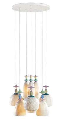 Lladro Lighting - Madermoiselle 9 Lights Seaside Dreams Chandelier